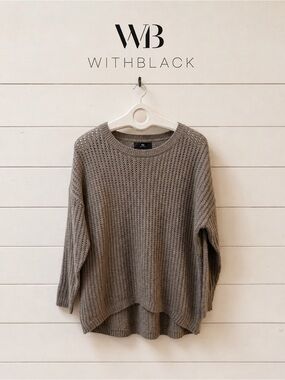 WITHBLACK Taupe Open Knit Sweater Size S